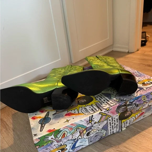 Jeffrey Campbell Green Cowboy Boots - Picture 3 of 3